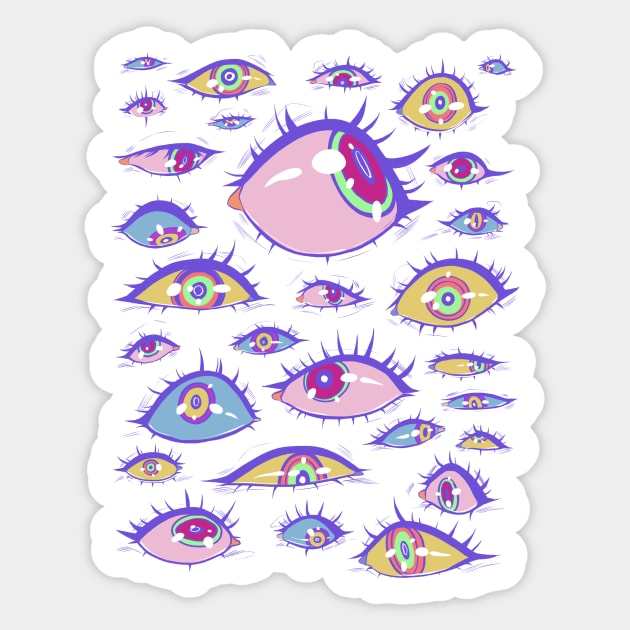 Eyes abound Sticker by onesmolhurt